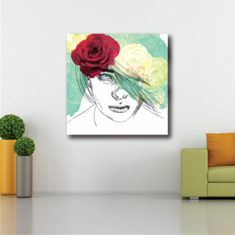Πίνακας σε καμβά με Ζωγραφική Γυναίκα με λουλούδια